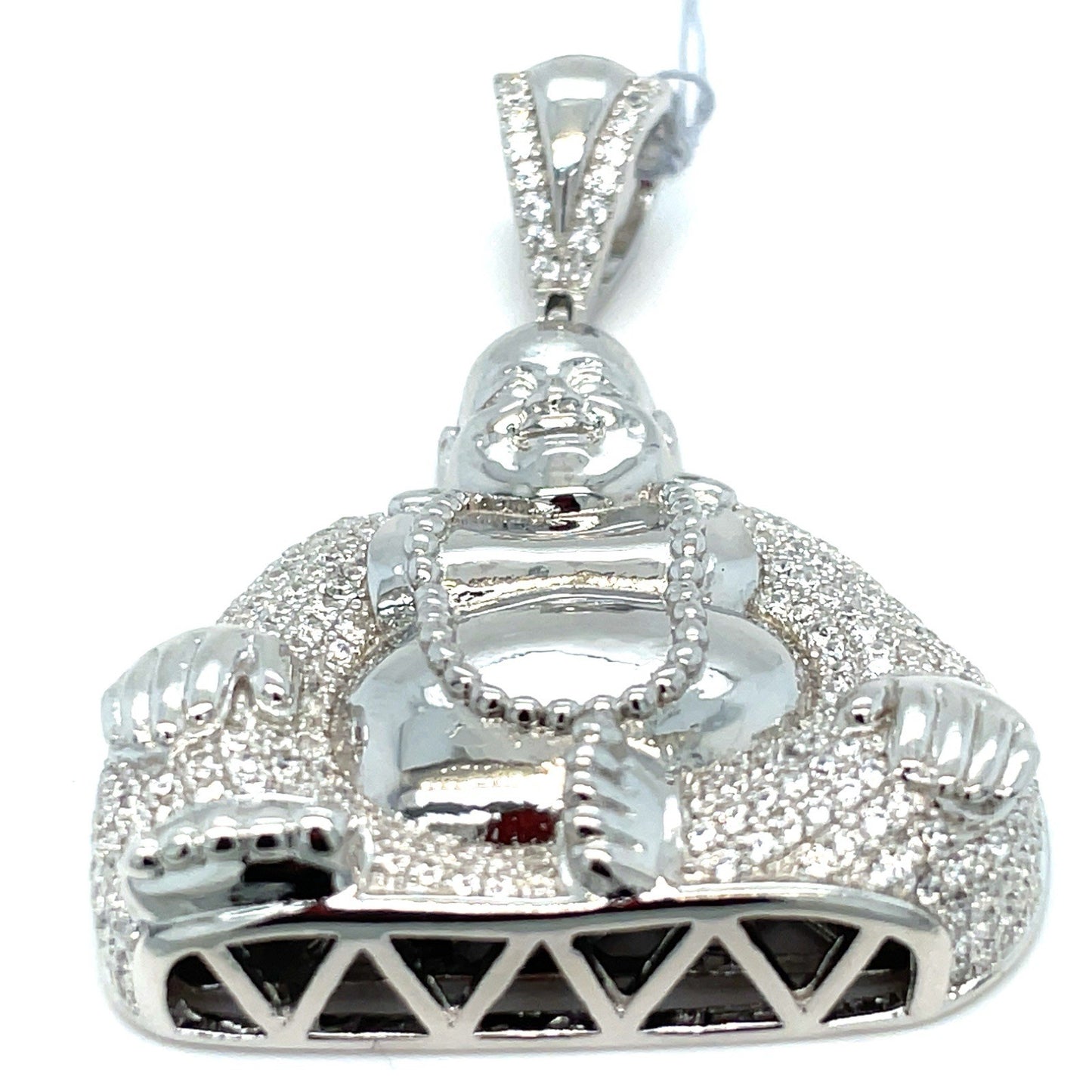 925 Sterling Silver CZ Buddha Pendant 15.60g1