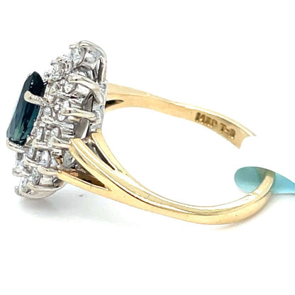 14k Yellow Gold  Marquise Sapphire Diamond Ring 3.94g Size 6.25 W/ Appraisal3