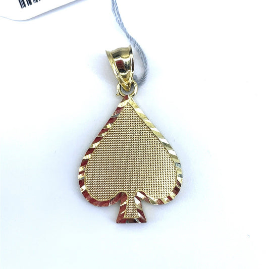 10k Yellow Gold Spade Design Pendant 2.30g0
