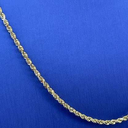 14k Yellow Gold 18” Solid Rope Necklace 6.65g 2.1mm 1
