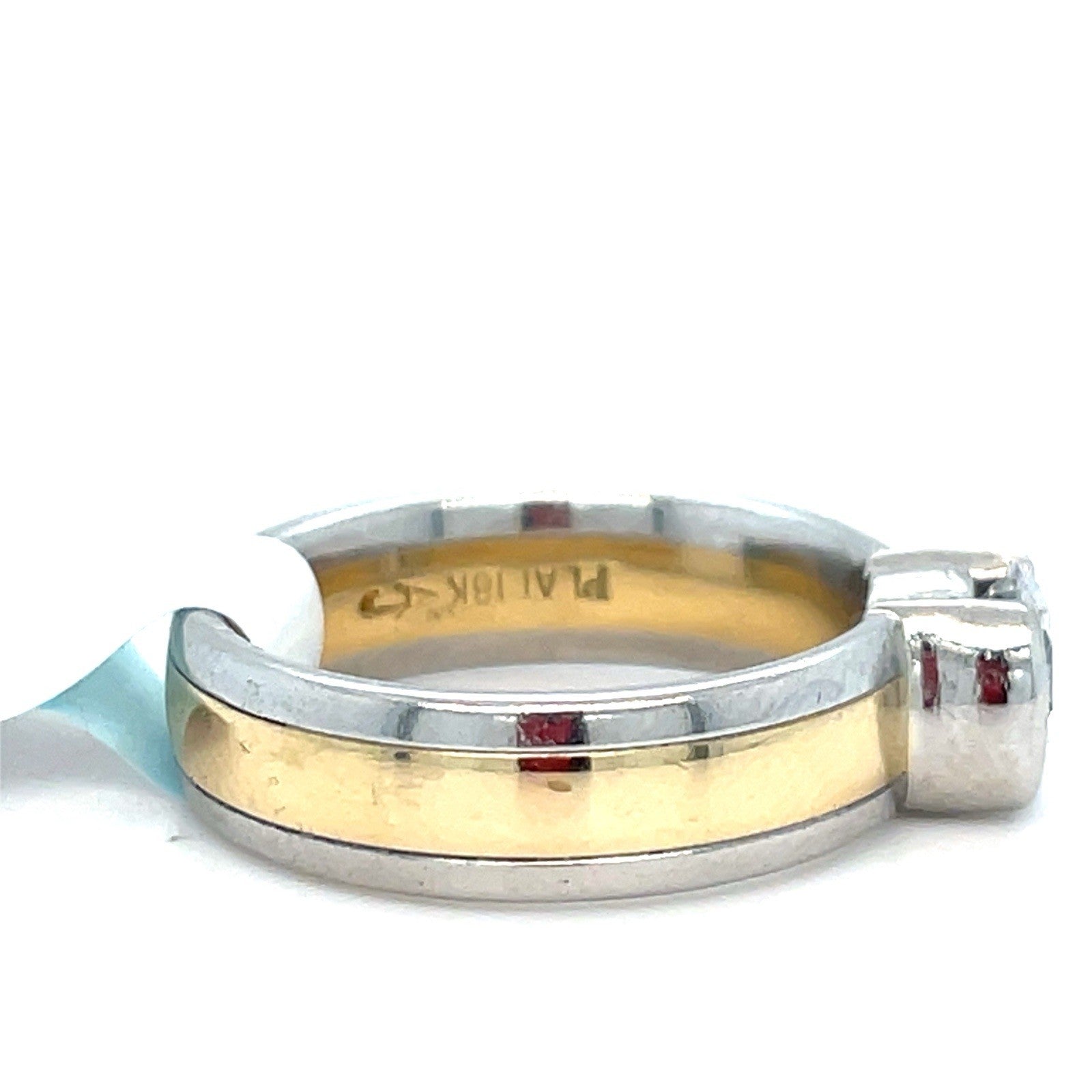 18k Yellow Gold & Platinum Diamond Ring 10.16g .8CT E VVS2 Size 6 W/ Appraisal1