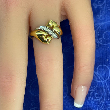 14k Two Tone Gold Jaguars Diamond Ring 3.40g Size 64
