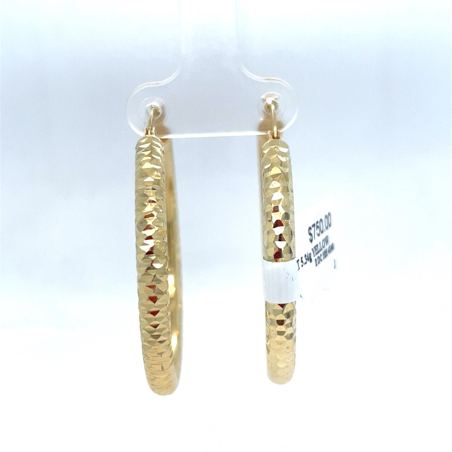 14k Yellow Gold Women’s Hoop Earrings 5.34g 4x400