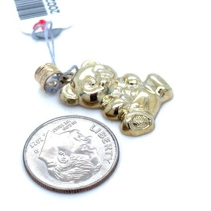 10k Yellow Gold Polished Teddy Bear Pendant 2.30g2