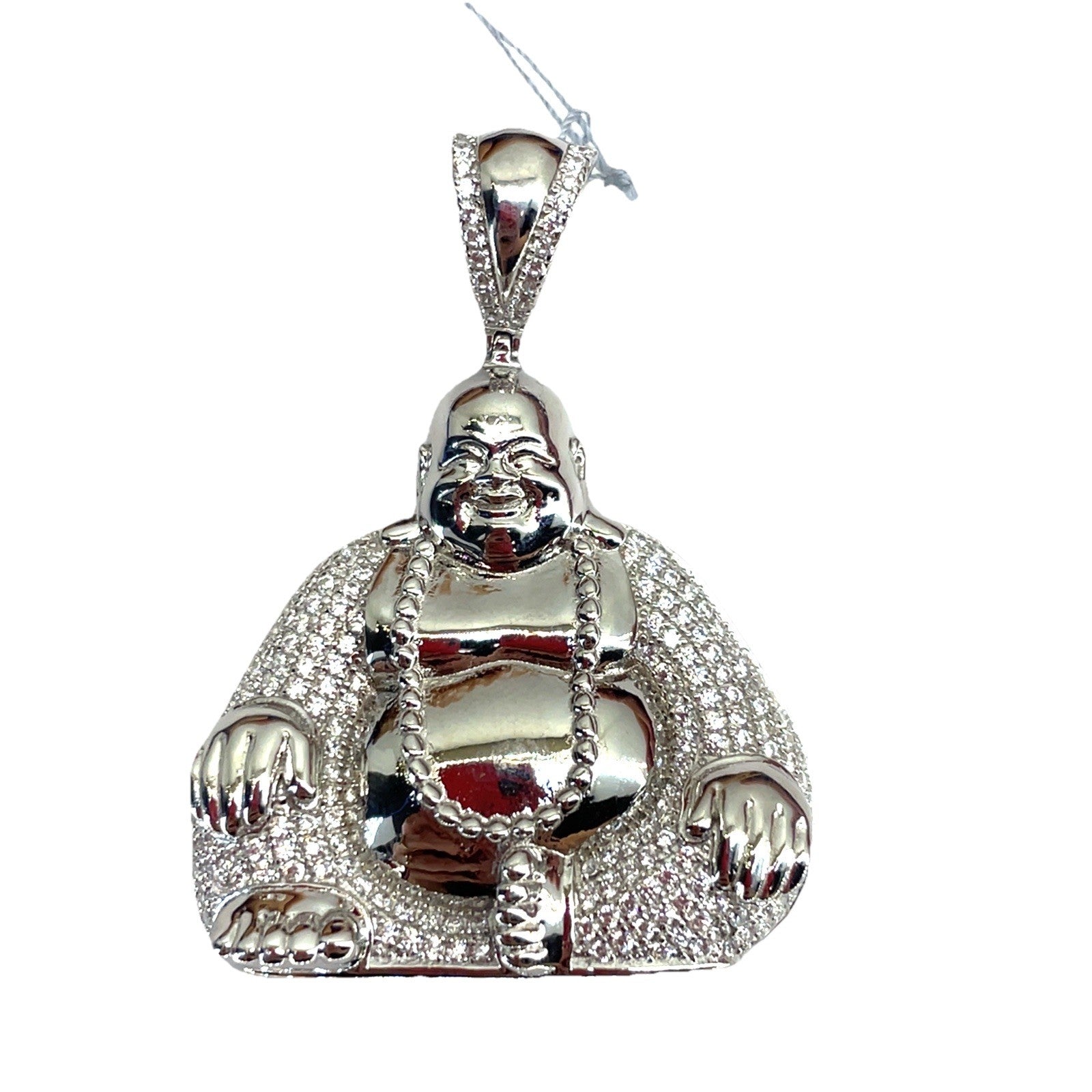 925 Sterling Silver CZ Buddha Pendant 15.60g0