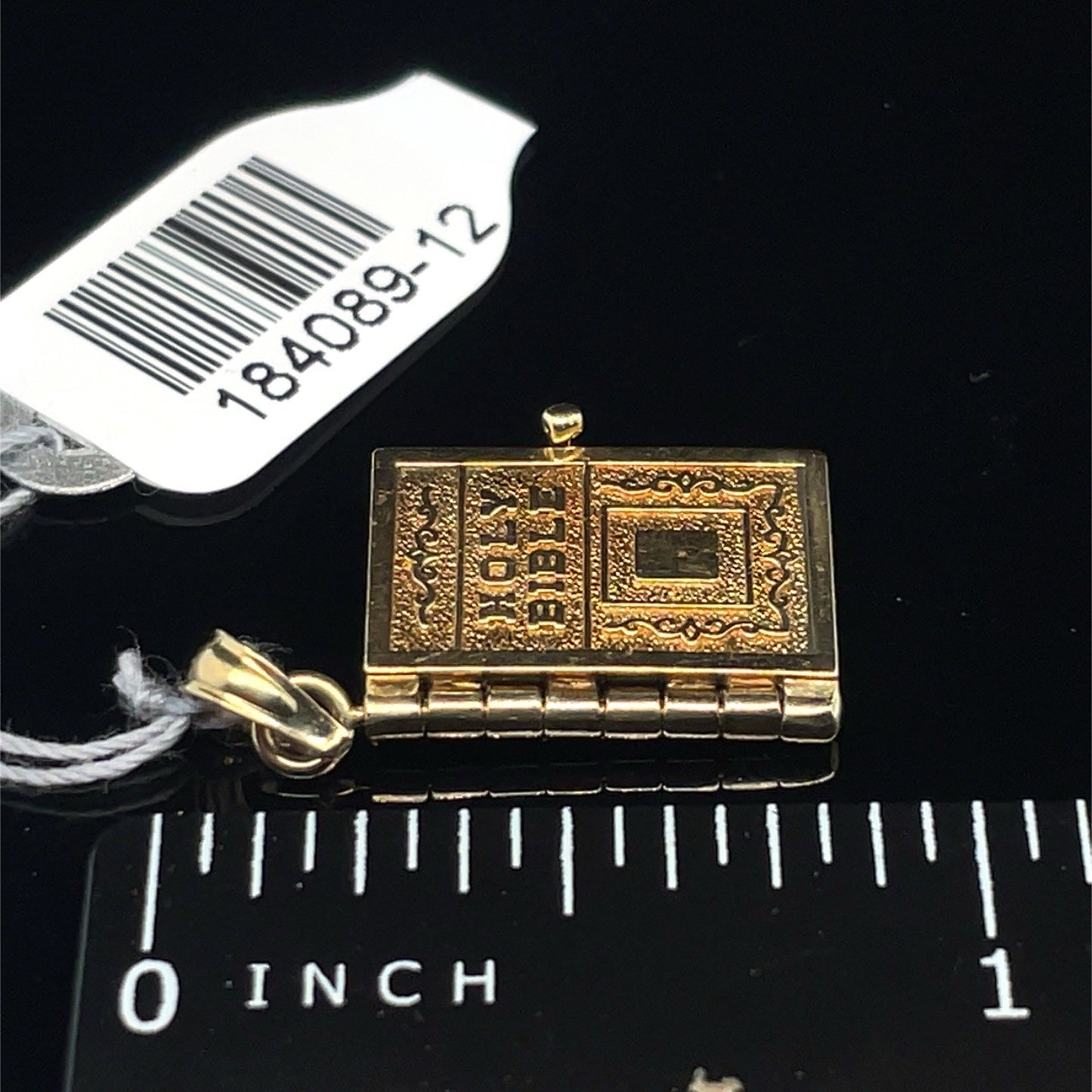 14k Yellow Gold Opening Bible Pendant 3.40g4