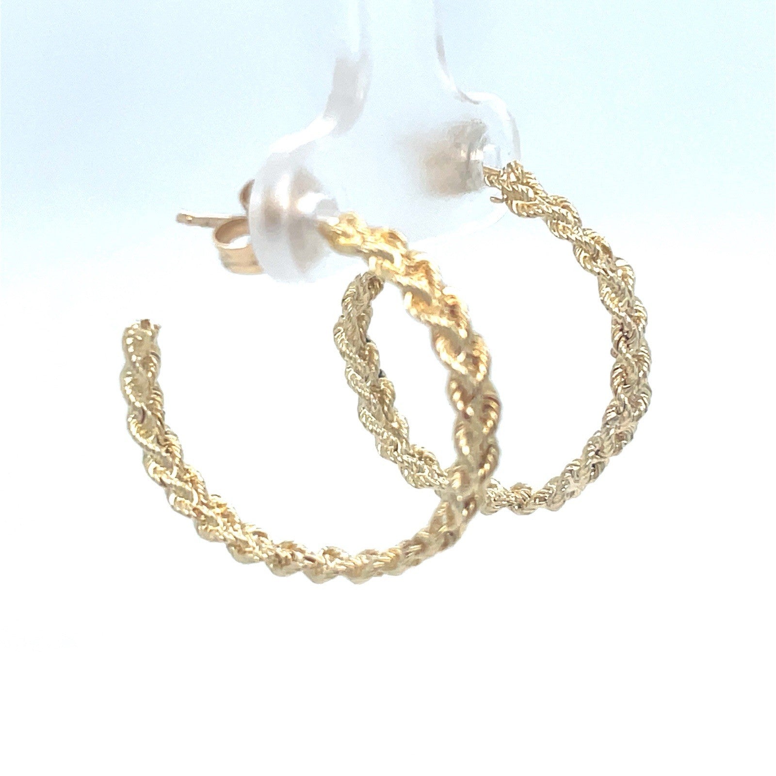 14k Yellow Gold Women’s Hollow Double Rope Style Small Hoop Earrings 2.40g1