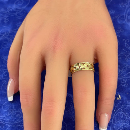 14k Yellow Gold Open Band Ring 2.10g Size 6.53