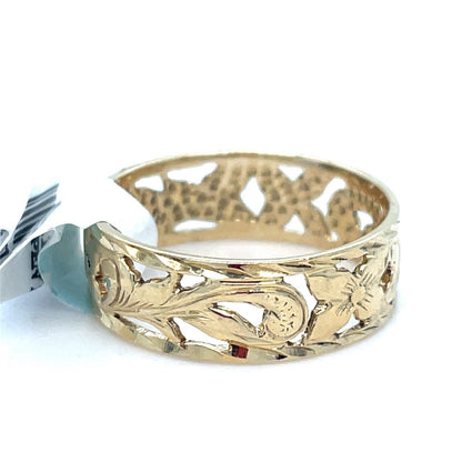 14k Yellow Gold Open Band Ring 2.10g Size 6.51