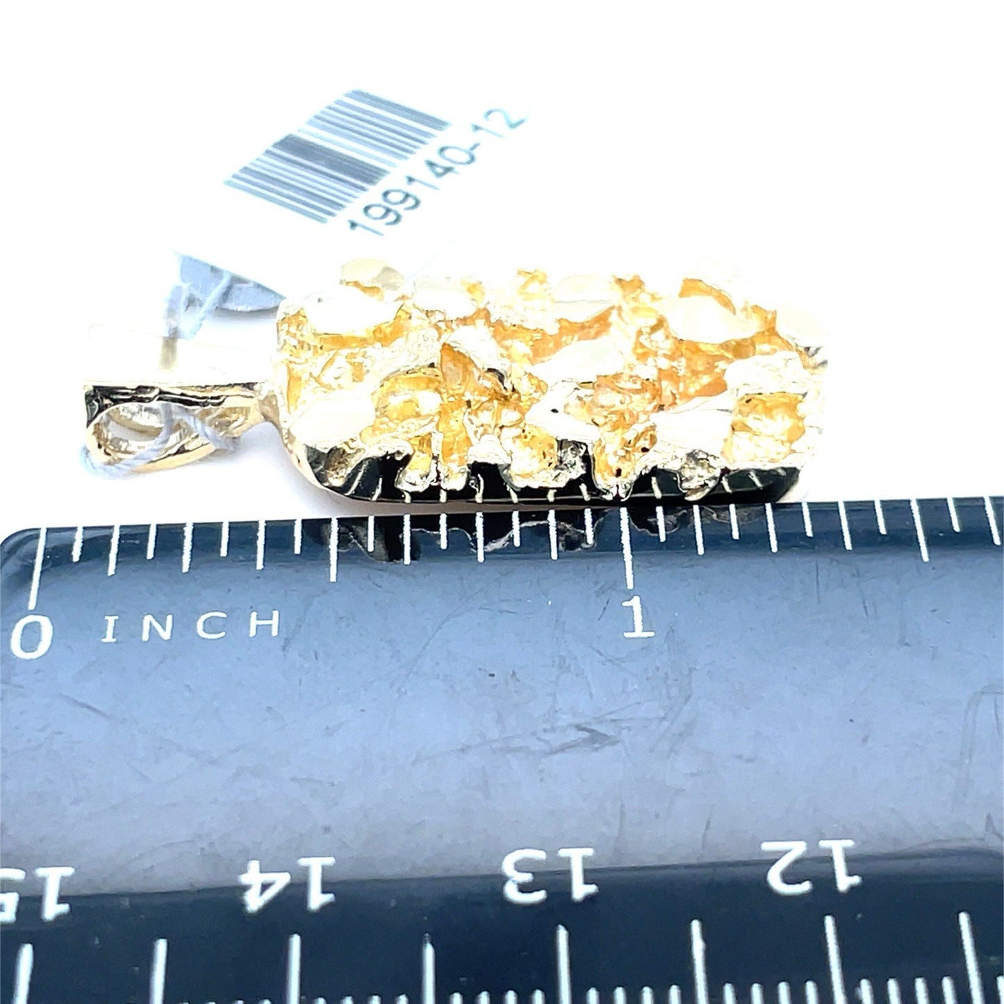 14K Yellow Gold Nugget Dog tag Pendant 7.30g2