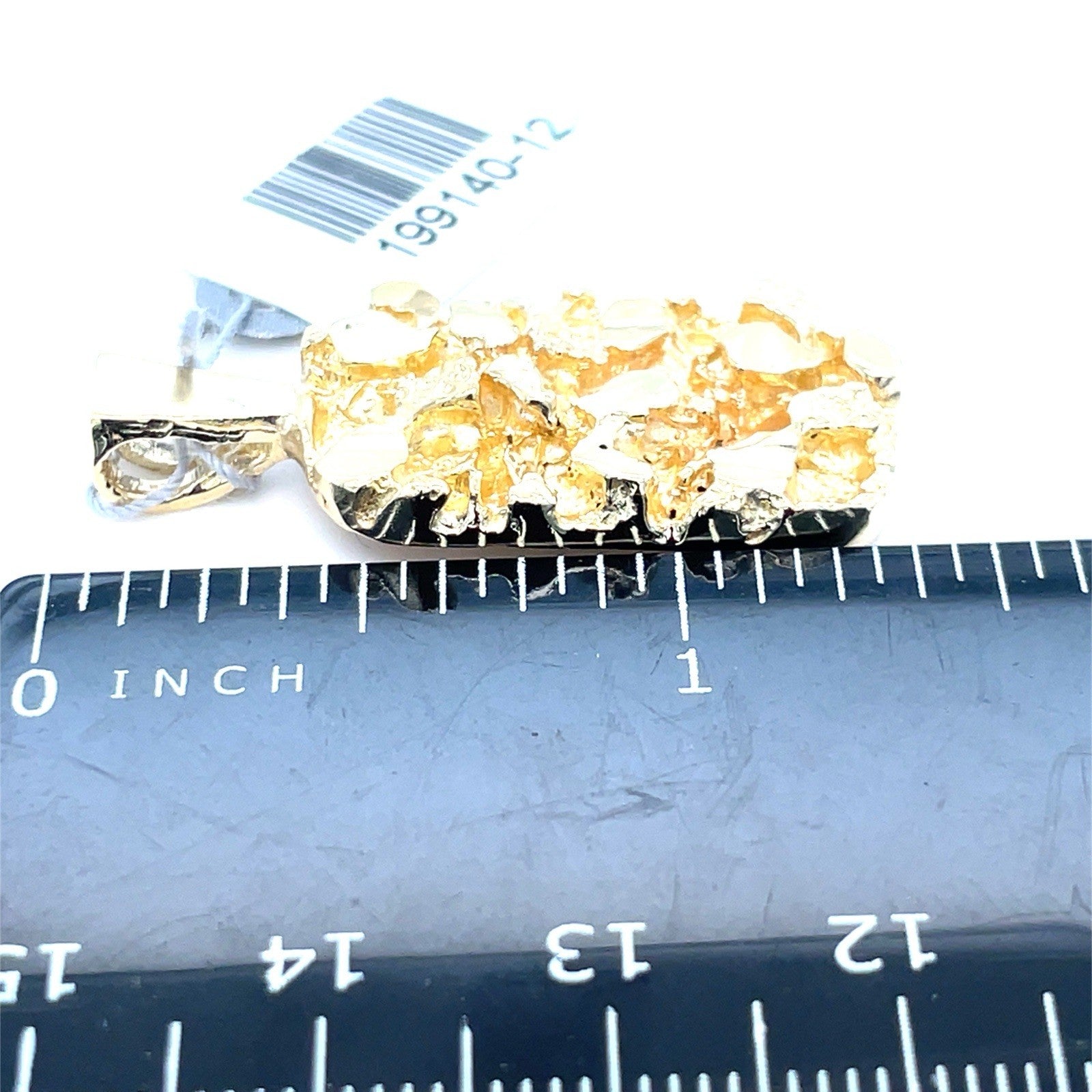 14K Yellow Gold Nugget Dog tag Pendant 7.30g2