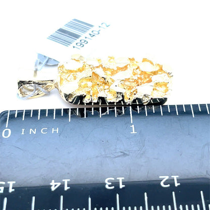 14K Yellow Gold Nugget Dog tag Pendant 7.30g2