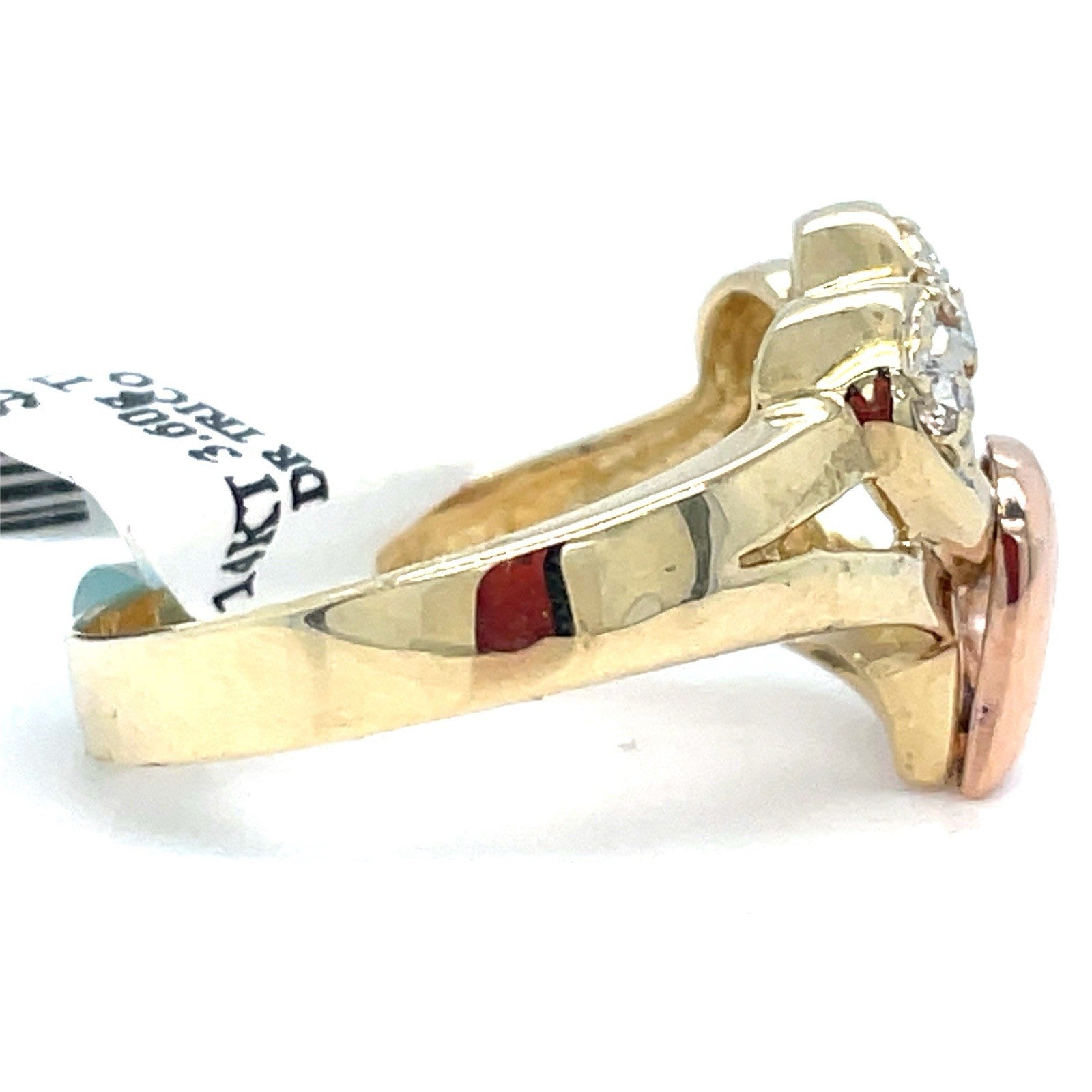 14k Tri Color Gold Women’s 3 Hearts Ring 3.60g Size 71