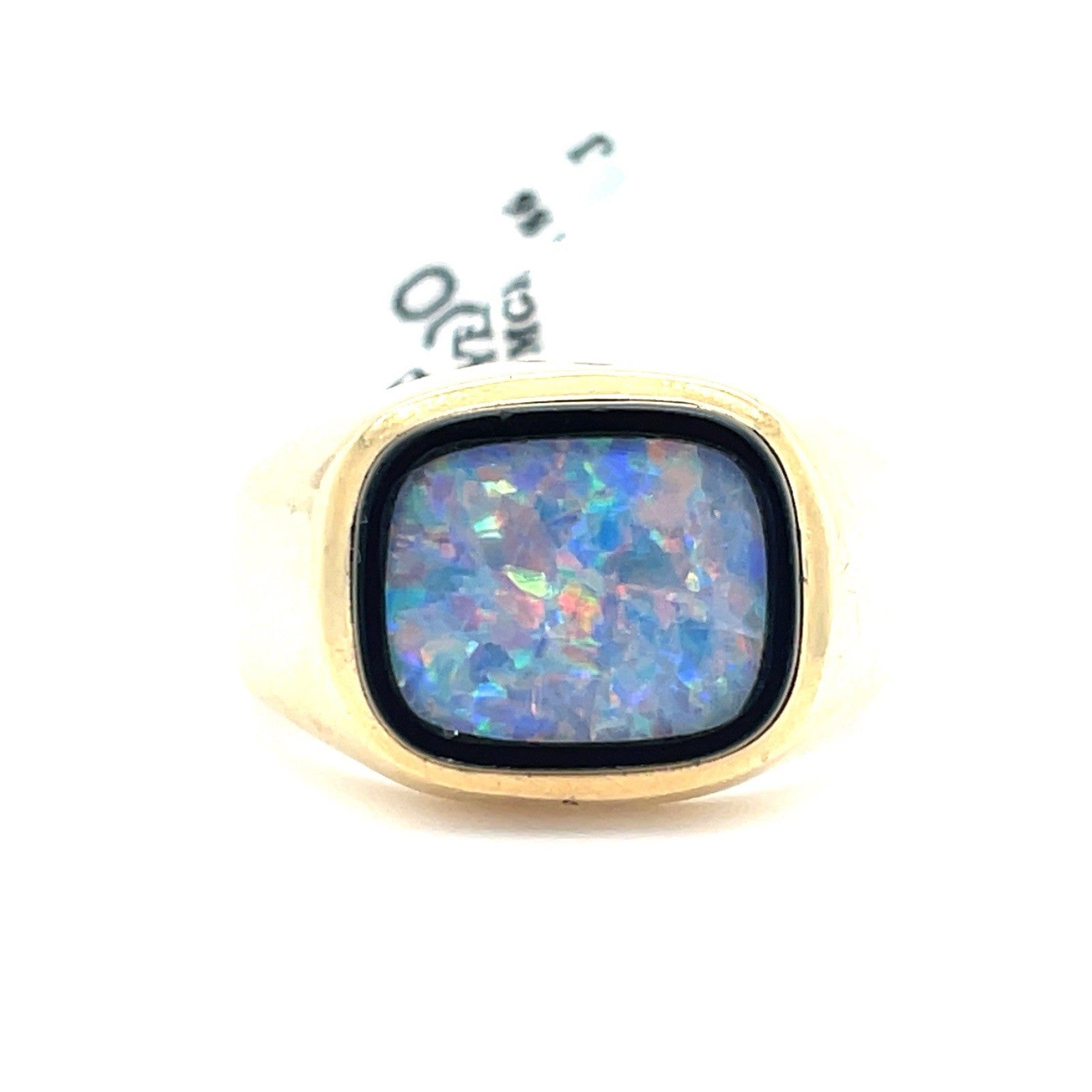 14k Yellow Gold Opal Ring 4.37g Size 60