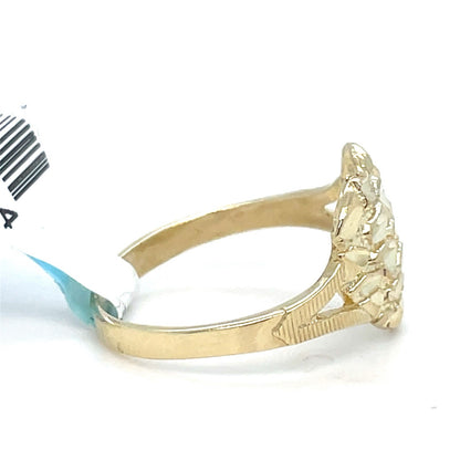 10k Yellow Gold Women’s Nugget Heart Ring 1.80g Size 61