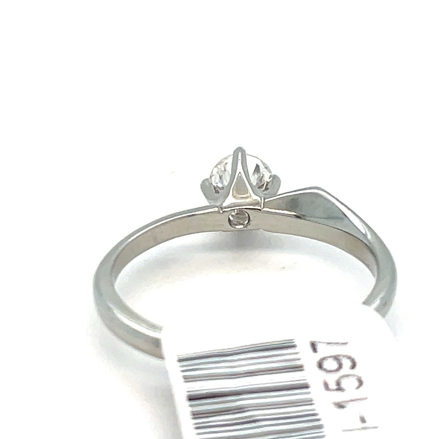 18k White Gold Women’s Solitaire Diamond Ring 1.90g CTW .33 Size 53