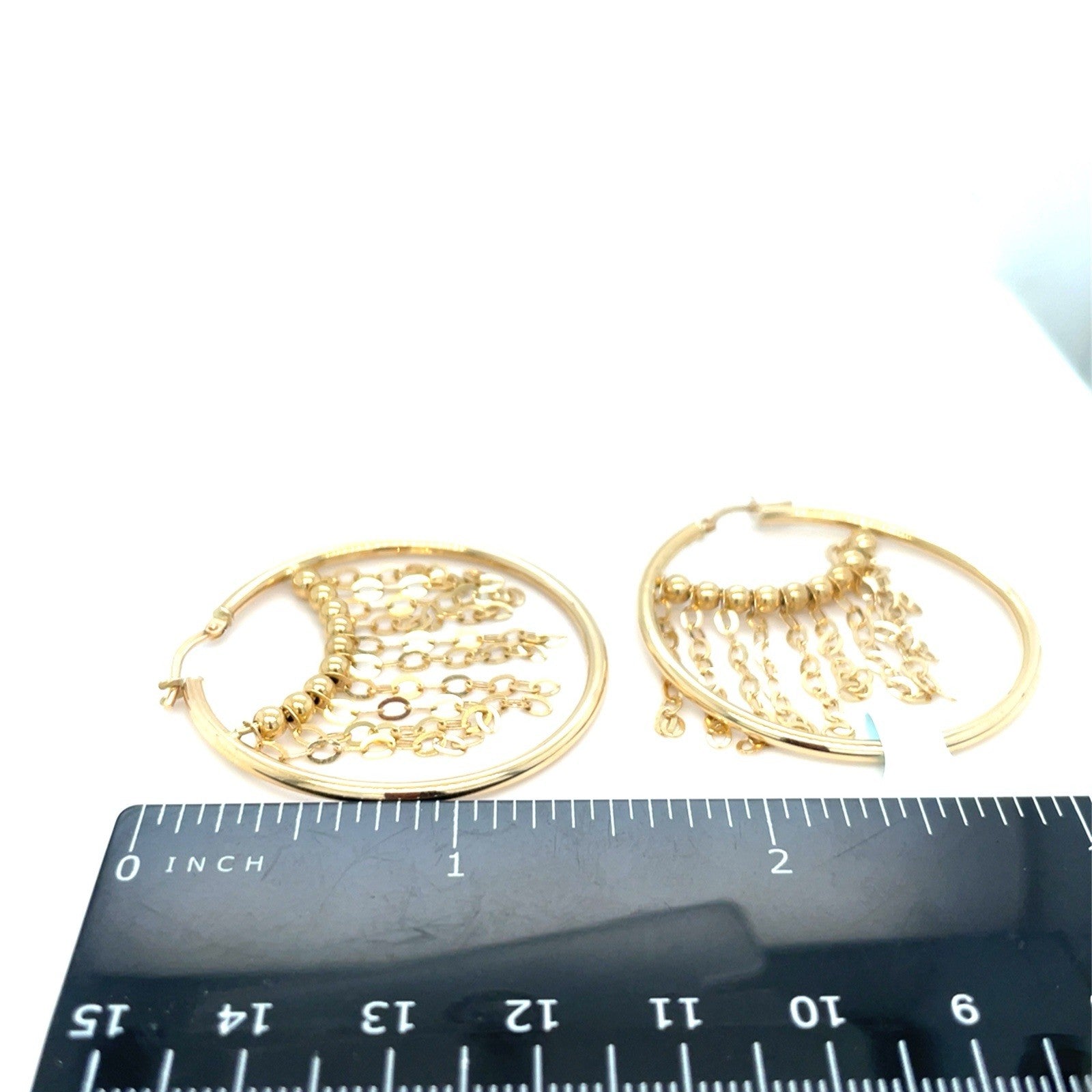 14k Yellow Gold Women’s Polished Hoop Rolo Earrings 5.50g2