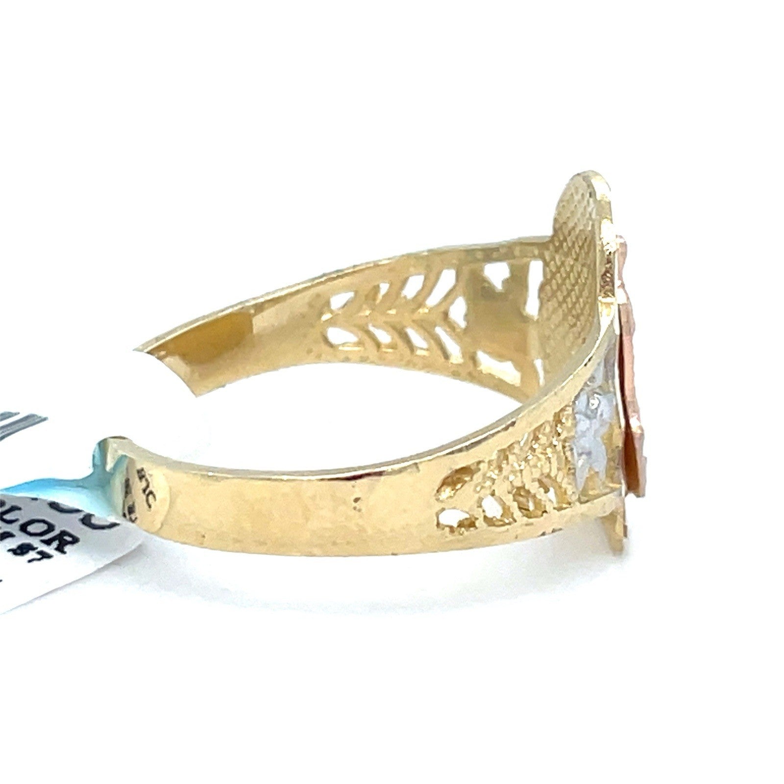 14K Tri Color Women’s Virgin Mary Ring 2.80g Size 71