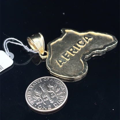 10k Yellow Gold Africa Pendant 5.60g2