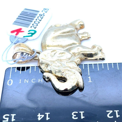 10k Yellow Gold Elephant Pendant 3.55g 3