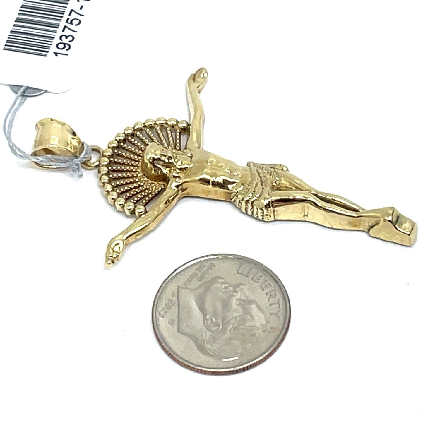 10K Yellow Gold Open Arms Jesus Pendant 3.40g1