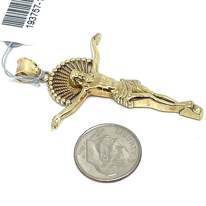 10K Yellow Gold Open Arms Jesus Pendant 3.40g1