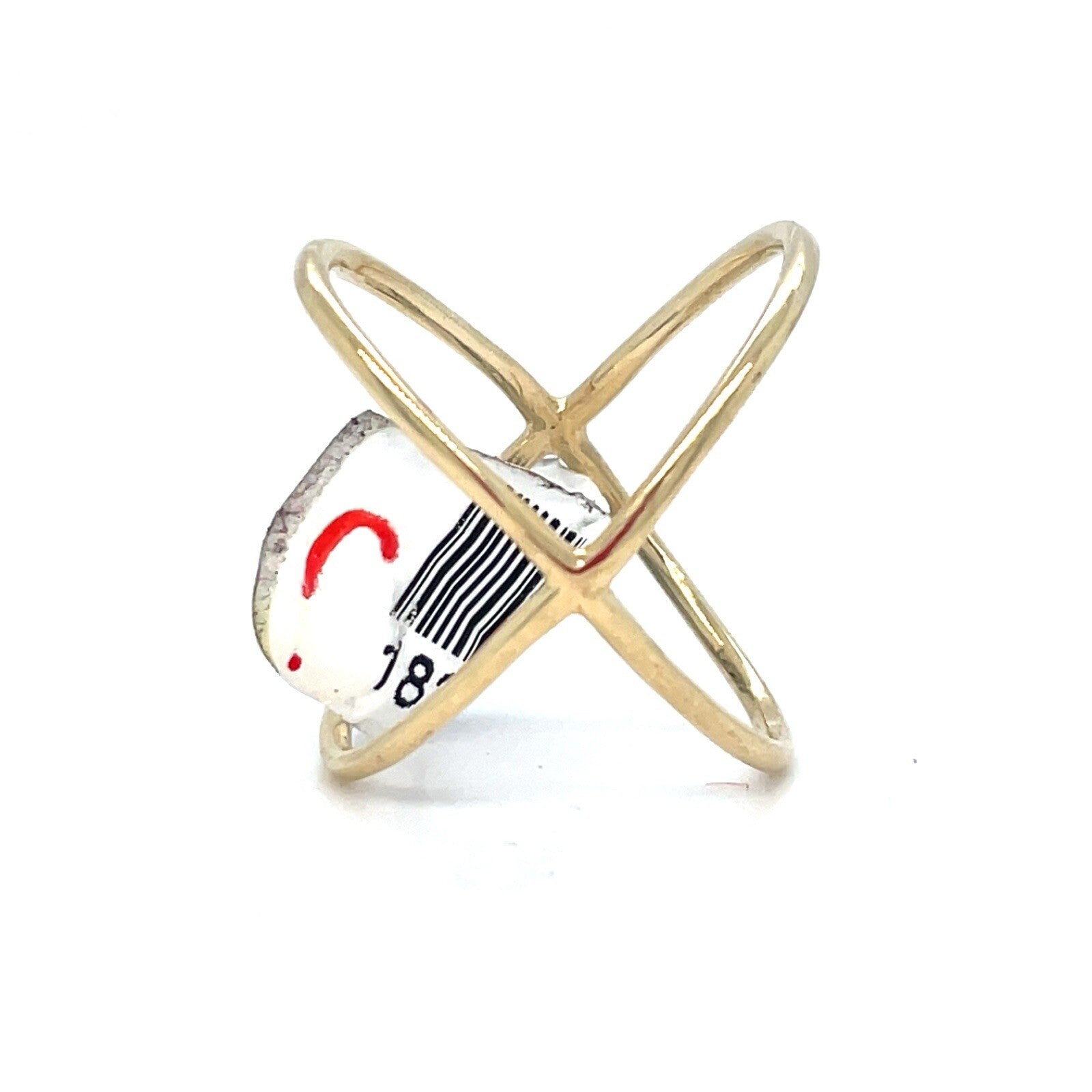 14kt Yellow Gold Infinity X Open Ring 2.40g Size 70