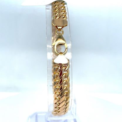 14k Yellow Gold 8” Curve Weave Bracelet 9.40g 8.6mm2