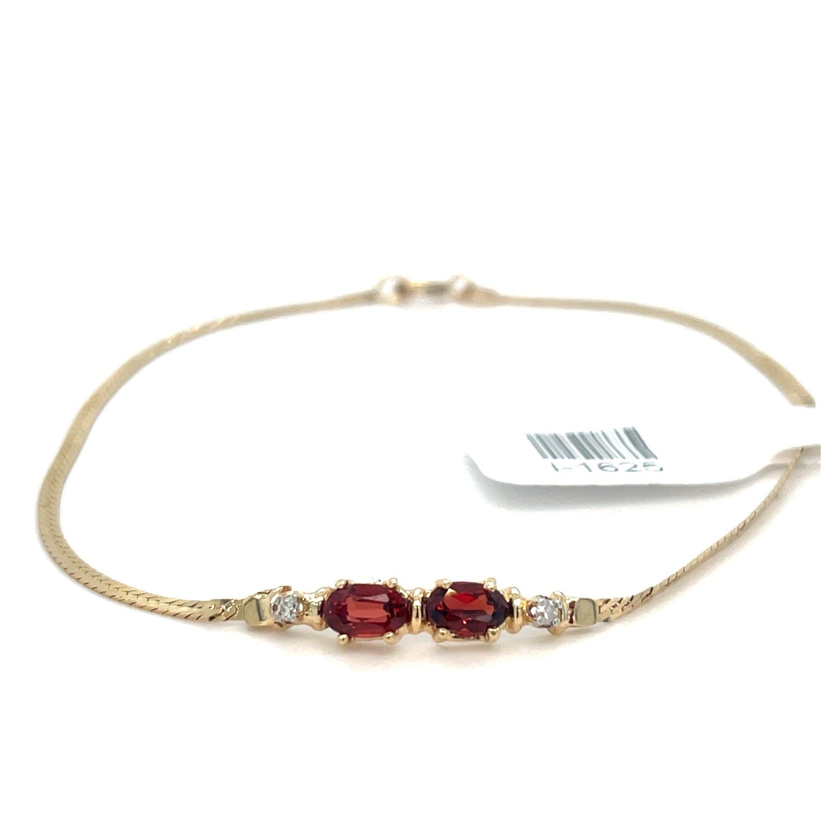 14k Yellow Gold 7” Women’s Garnet Flat Bracelet 1.70g3