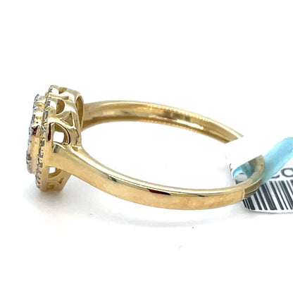 10k Yellow Gold Women’s Diamond Heart Ring 1.50g .25CTW Size 72