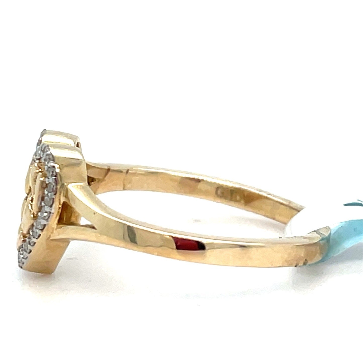 10k Yellow Gold Diamond Nugget Heart Ring 2.50g .10CTW Size 72