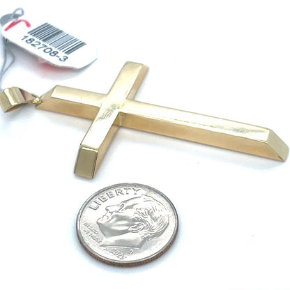 14k Yellow Gold Men’s Hollow Cross Bevel Tips Pendant 2.70g1