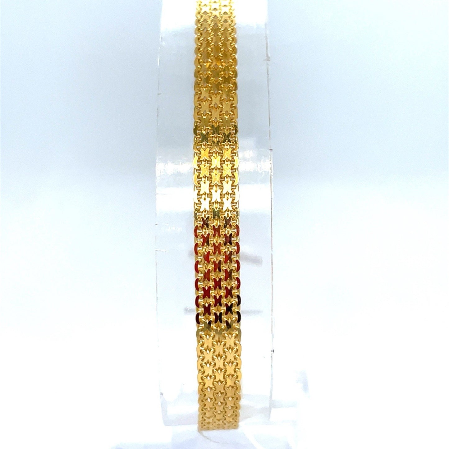 14k Yellow Gold 7” Flat Weave Bracelet 4.84g 4.6mm 0