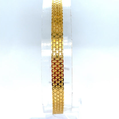 14k Yellow Gold 7” Flat Weave Bracelet 4.84g 4.6mm 0