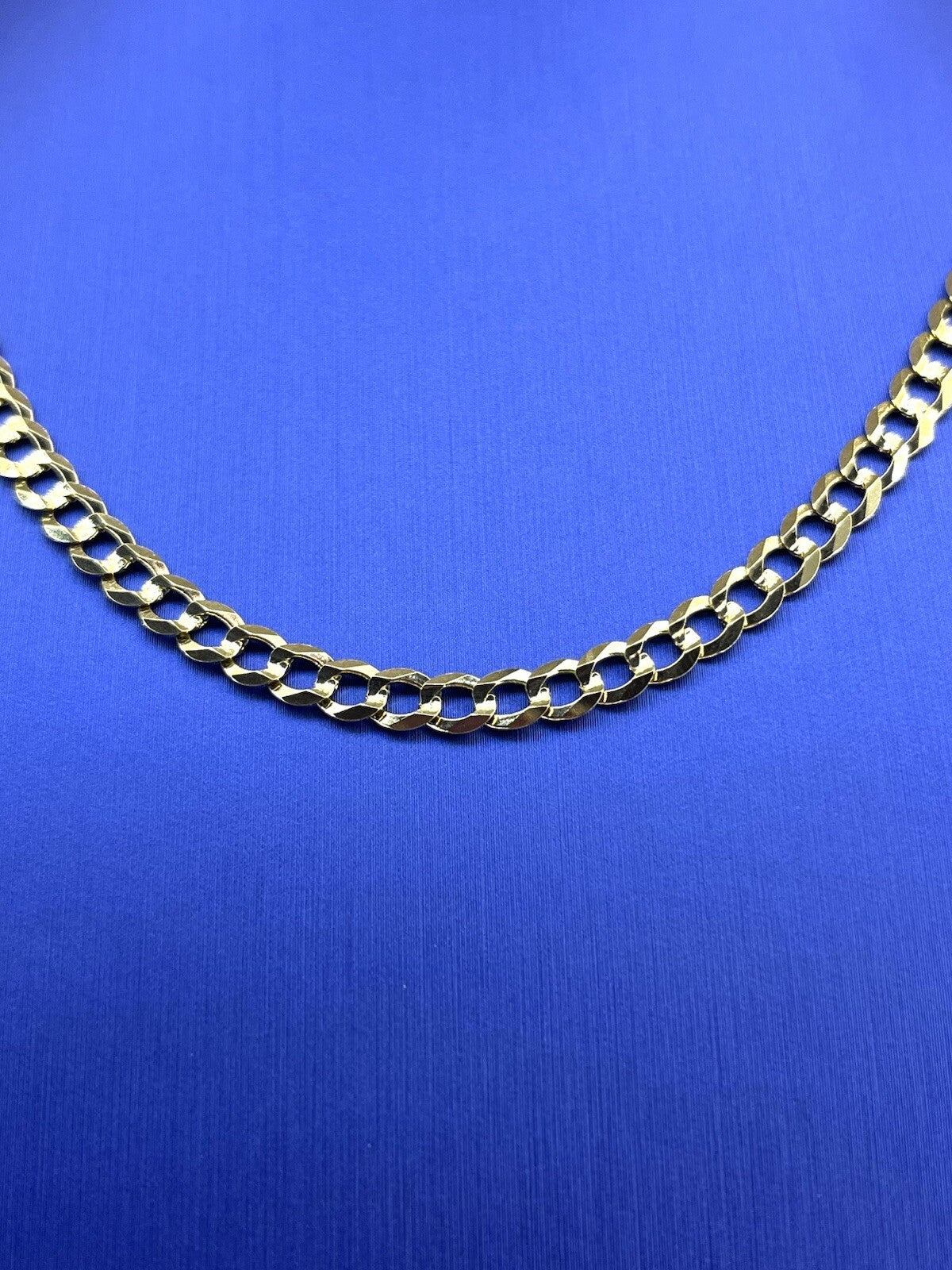 14k Yellow gold 16” solid flat Cuban 4.6 mm 9.8 g brand new1