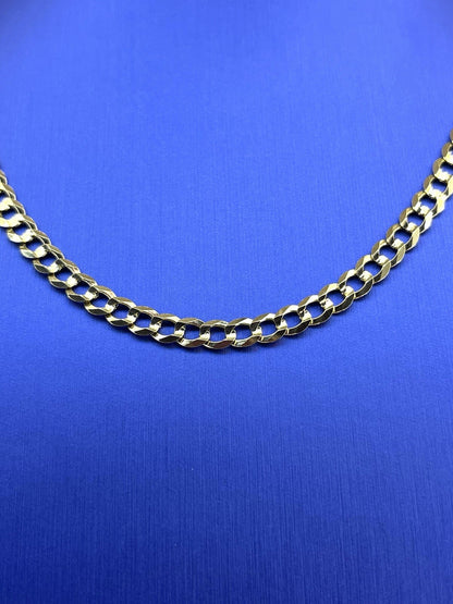14k Yellow gold 16” solid flat Cuban 4.6 mm 9.8 g brand new1