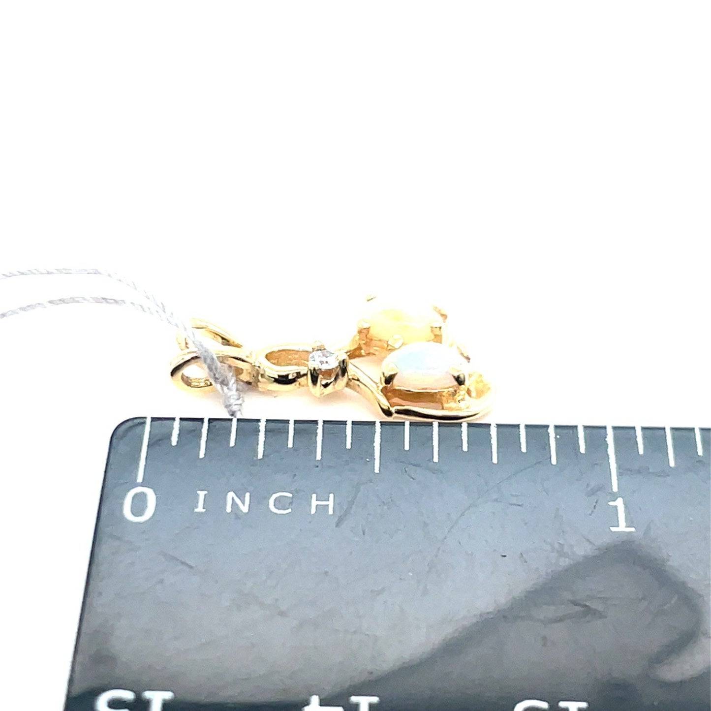 14k Yellow Gold Women’s Opal Diamond Pendant 1.10g 2