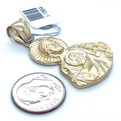 14k Yellow Gold Satin Jesus Pendant 6.64g2