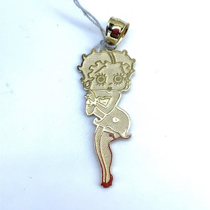 10k Yellow Gold Betty Boop Character Pendant 1.80g0