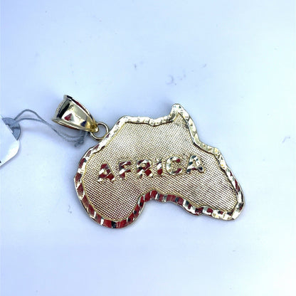 10k Yellow Gold Africa Pendant 5.60g0