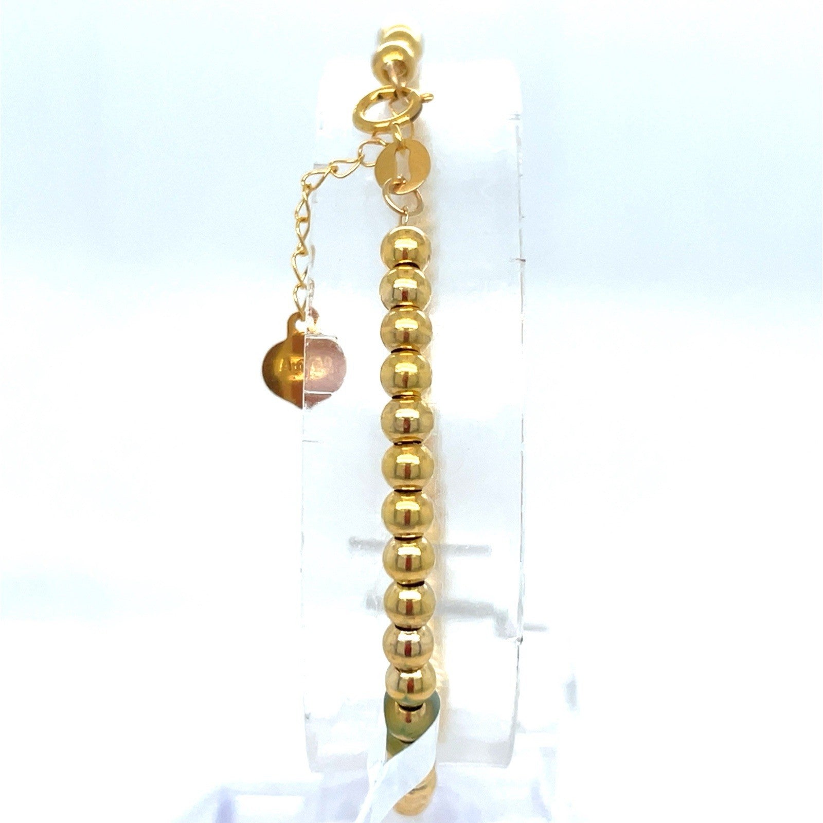 18k Yellow Gold Women’s 6.5”-7” Beads Bracelet 1.10g 3mm 1