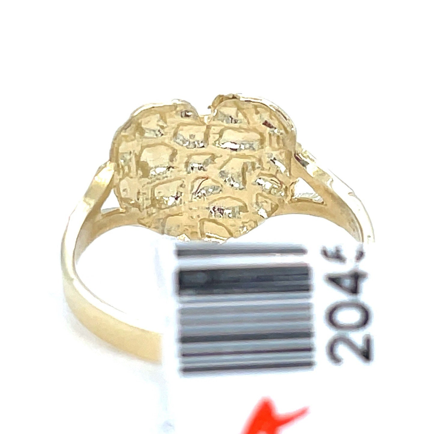 10k Yellow Gold Women’s Nugget Heart Ring 1.80g Size 63