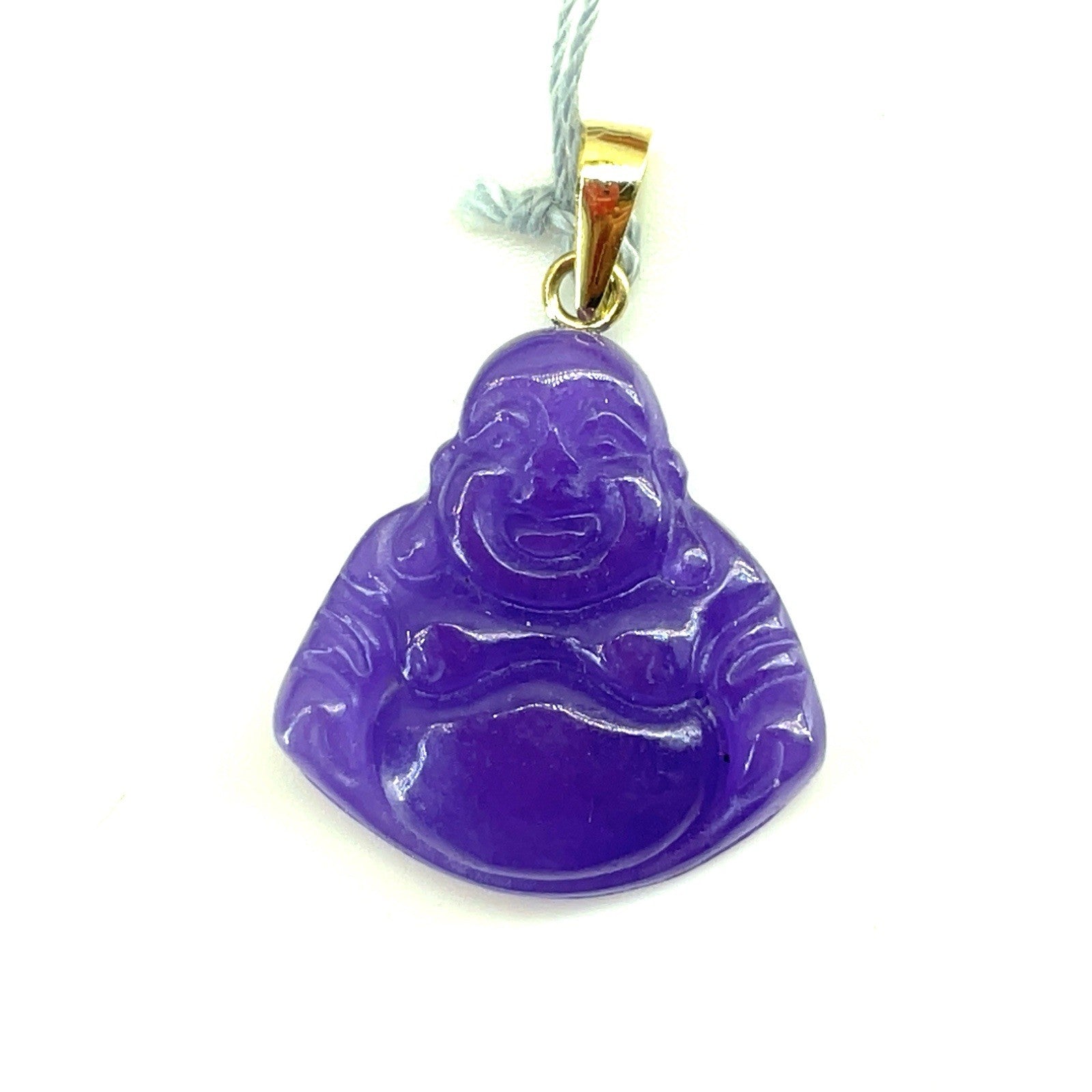 14k Yellow Gold Purple Buddha Pendant 2.10g0