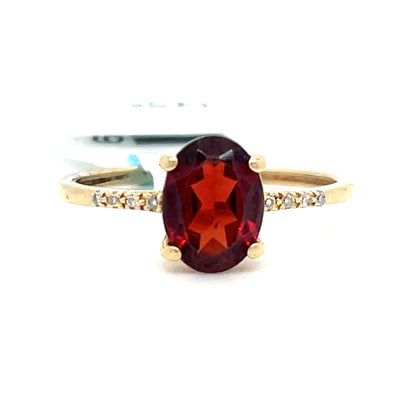 14k Yellow Gold Women’s Garnet Ring 1.45g Size 50