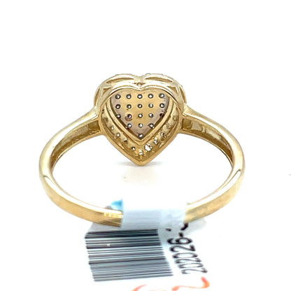 10k Yellow Gold Women’s Diamond Heart Ring 1.50g .25CTW Size 73
