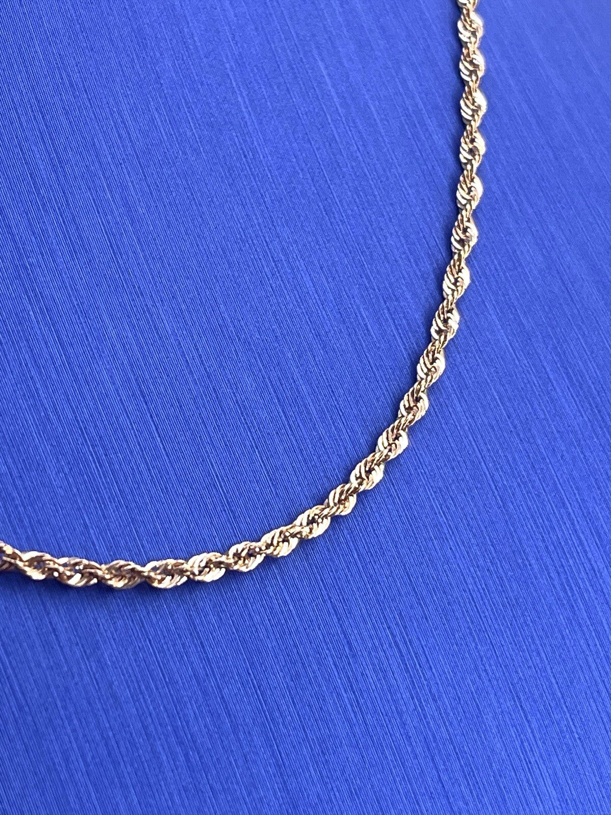 10k Rose gold 16 inch hollow rope necklace 1.9 mm 1.4 g brand new2
