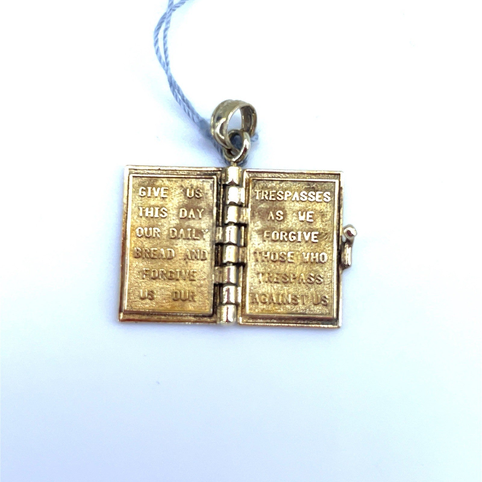 14k Yellow Gold Opening Bible Pendant 3.40g1