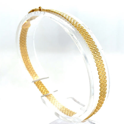 14k Yellow Gold 7” Flat Weave Bracelet 4.84g 4.6mm 1