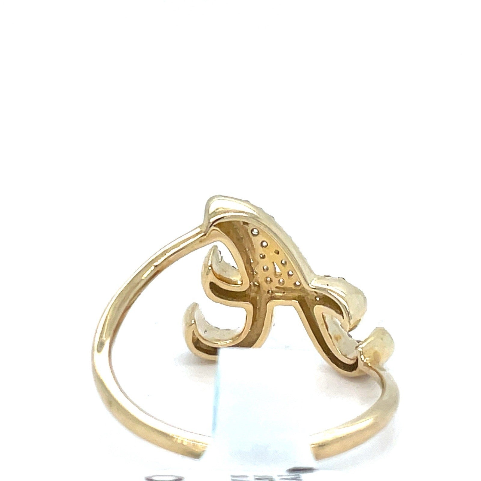 10k Yellow Gold Women’s Letter A Diamond Ring 2.00g .25CTW Size 7.252