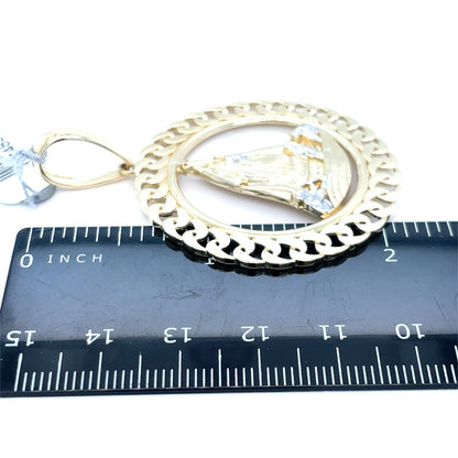 14k Yellow Gold Cuban Style Caridad Del Cobre Pendant 8.90g2